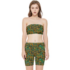 Love Forest Filled With Respect And The Flower Power Of Colors Stretch Shorts And Tube Top Set by pepitasart