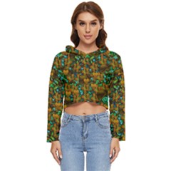 Love Forest Filled With Respect And The Flower Power Of Colors Women s Lightweight Cropped Hoodie by pepitasart