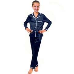 Blueberries Kid s Satin Long Sleeve Pajamas Set