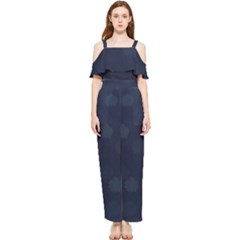 Blueberries Draped Sleeveless Chiffon Jumpsuit