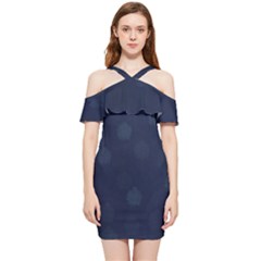 Blueberries Shoulder Frill Bodycon Summer Dress