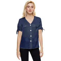 Blueberries Bow Sleeve Button Up Top