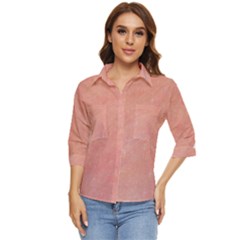 Peaches And Cream Women s Quarter Sleeve Pocket Shirt