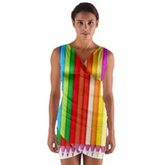 Ultimate Vibrant Wrap Front Bodycon Dress by hullstuff