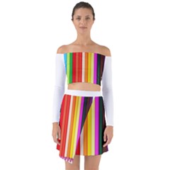 Ultimate Vibrant Off Shoulder Top With Skirt Set by hullstuff