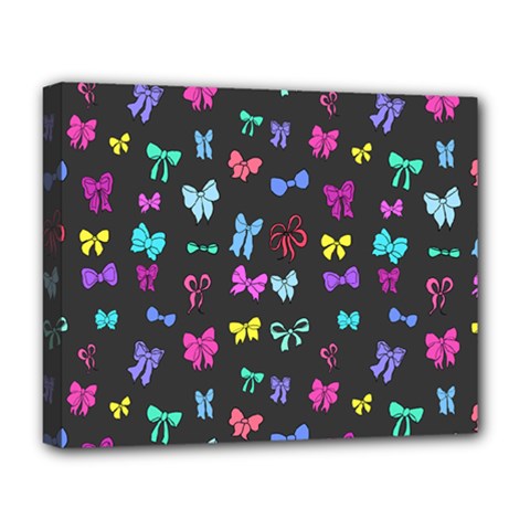 Bows On Black Deluxe Canvas 20  X 16  (stretched) by Daria3107