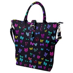 Bows On Black Buckle Top Tote Bag by Daria3107