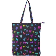 Bows On Black Double Zip Up Tote Bag by Daria3107