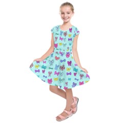 Bows On Blue Kids  Short Sleeve Dress by Daria3107