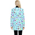 Bows on blue Button Up Hooded Coat  View2