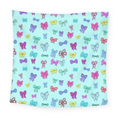 Bows On Blue Square Tapestry (large)