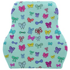 Bows On Blue Car Seat Velour Cushion  by Daria3107