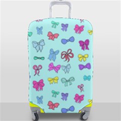 Bows On Blue Luggage Cover (large) by Daria3107