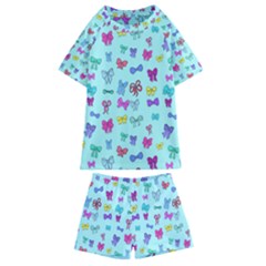 Bows On Blue Kids  Swim Tee And Shorts Set by Daria3107