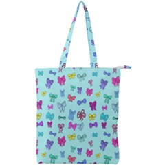 Bows On Blue Double Zip Up Tote Bag by Daria3107