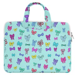 Bows On Blue Macbook Pro Double Pocket Laptop Bag (large)