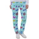 Bows on blue Women s Casual Pants View1