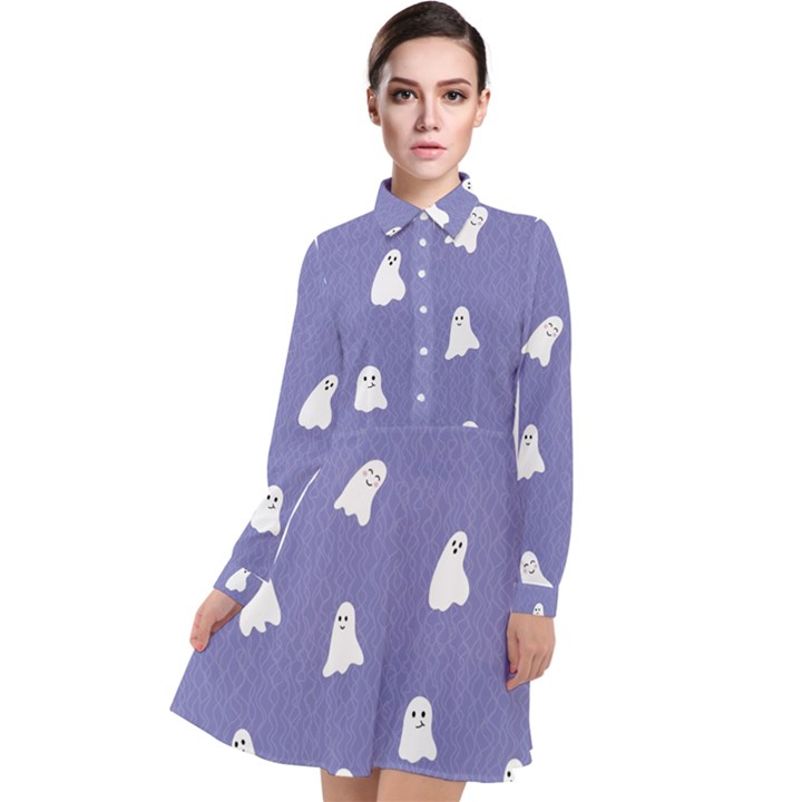 Ghost  Long Sleeve Chiffon Shirt Dress