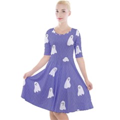 Ghost  Quarter Sleeve A-line Dress by SychEva