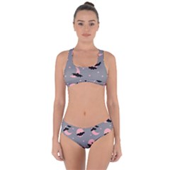 Bat Criss Cross Bikini Set by SychEva