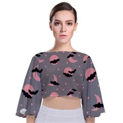 Bat Tie Back Butterfly Sleeve Chiffon Top by SychEva