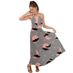 Bat Backless Maxi Beach Dress by SychEva