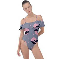 Bat Frill Detail One Piece Swimsuit by SychEva