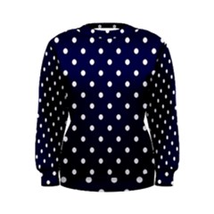 1950 Navy Blue White Dots Women s Sweatshirt by SomethingForEveryone