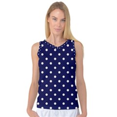 1950 Navy Blue White Dots Women s Basketball Tank Top by SomethingForEveryone