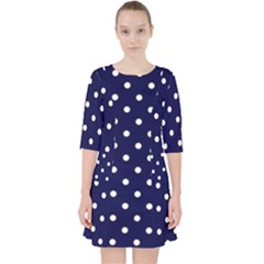 1950 Navy Blue White Dots Pocket Dress by SomethingForEveryone