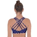 1950 Navy Blue White Dots Cross String Back Sports Bra View2