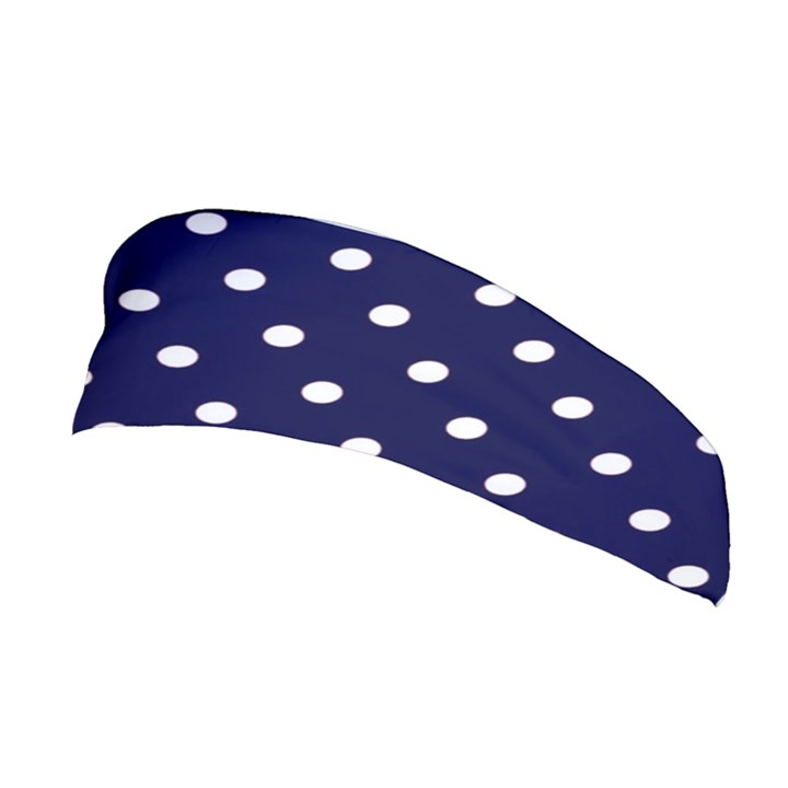 1950 Navy Blue White Dots Stretchable Headband