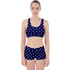 1950 Navy Blue White Dots Work It Out Gym Set by SomethingForEveryone