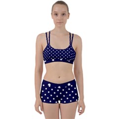 1950 Navy Blue White Dots Perfect Fit Gym Set by SomethingForEveryone