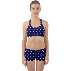 1950 Navy Blue White Dots Back Web Gym Set by SomethingForEveryone