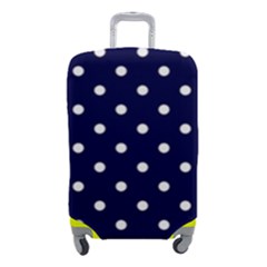 1950 Navy Blue White Dots Luggage Cover (small) by SomethingForEveryone