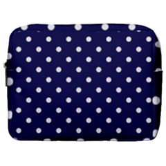 1950 Navy Blue White Dots Make Up Pouch (large) by SomethingForEveryone