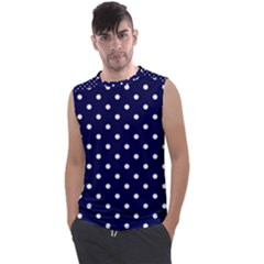 1950 Navy Blue White Dots Men s Regular Tank Top by SomethingForEveryone