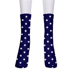 1950 Navy Blue White Dots Men s Crew Socks by SomethingForEveryone