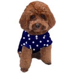 1950 Navy Blue White Dots Dog T-shirt by SomethingForEveryone