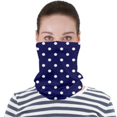 1950 Navy Blue White Dots Face Seamless Bandana (adult) by SomethingForEveryone