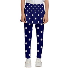 1950 Navy Blue White Dots Kids  Skirted Pants by SomethingForEveryone