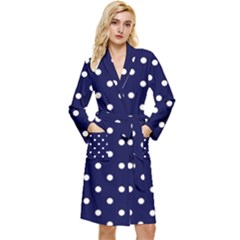 1950 Navy Blue White Dots Robe