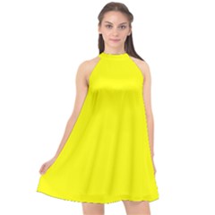 Yellow Halter Neckline Chiffon Dress  by SomethingForEveryone