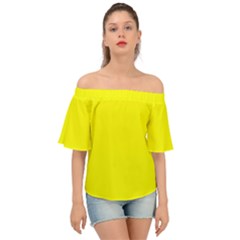 Yellow Off Shoulder Short Sleeve Top