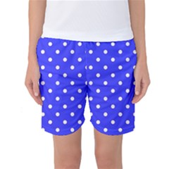 1950 Purple Blue White Dots Women s Basketball Shorts