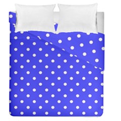 1950 Purple Blue White Dots Duvet Cover Double Side (queen Size) by SomethingForEveryone