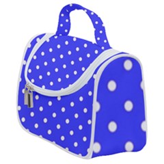 1950 Purple Blue White Dots Satchel Handbag by SomethingForEveryone