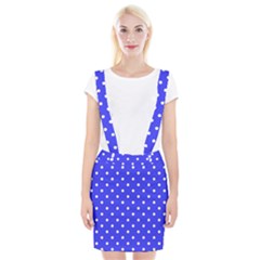 1950 Purple Blue White Dots Braces Suspender Skirt