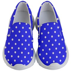 1950 Purple Blue White Dots Kids Lightweight Slip Ons by SomethingForEveryone